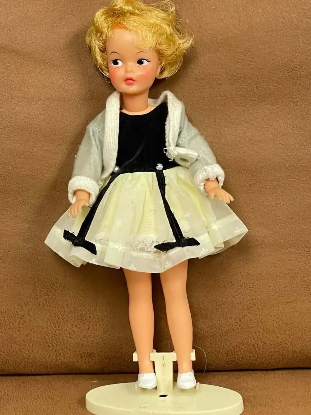 Vintage Ideal Pepper Doll Tammy's Little Sister Blonde with Dress and Cardigan